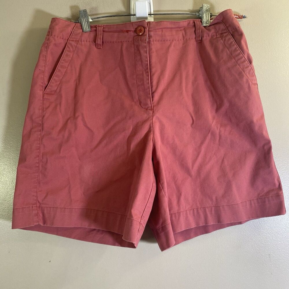 Talbots  Short Women 12 Pink Chino Stretch Cotton Casual Bermuda Summer